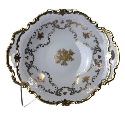 REICHENBACH PORCELAIN WHITE/GOLD DISH CHARGER 9" (1 of 7)