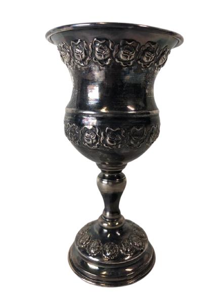 VINTAGE SILVER PLATED ROSE GOBLET GLASS 6.5" (1 of 5)
