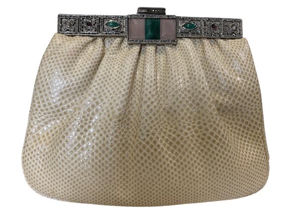VINTAGE JUDITH LEIBER EVENING CLUTCH BAG-CREAM (1 of 8)