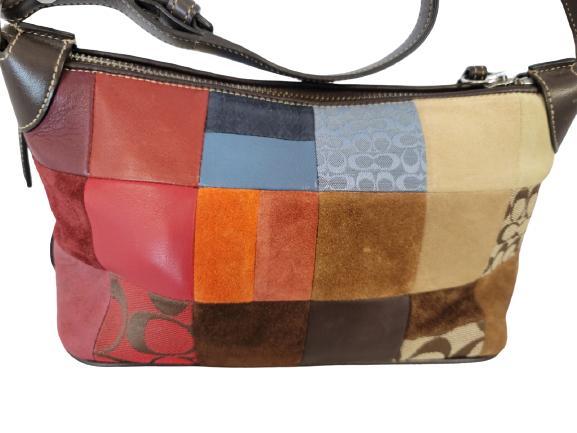 VINTAGE COACH LEATHER PATCHWORK HANDBAG (1 of 3)