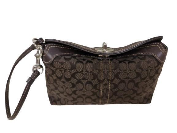 VINTAGE COACH BROWN WRISTLET: VINTAGE COACH BROWN WRISTLET -9" X 5 1/2" -VERY GOOD VINTAGE CONDITION