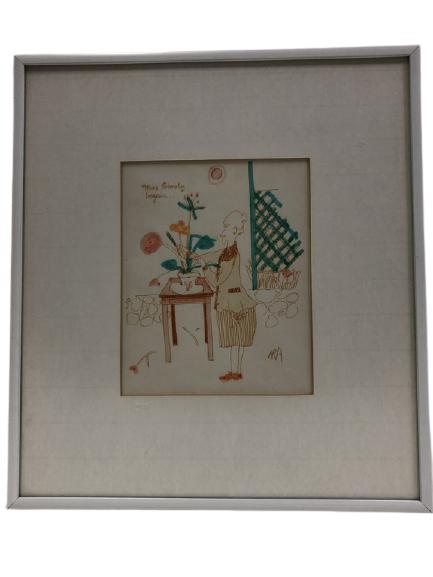 VINTAGE "MISS GRIMSBY BEGINS" FRAMED PRINT (1 of 9)