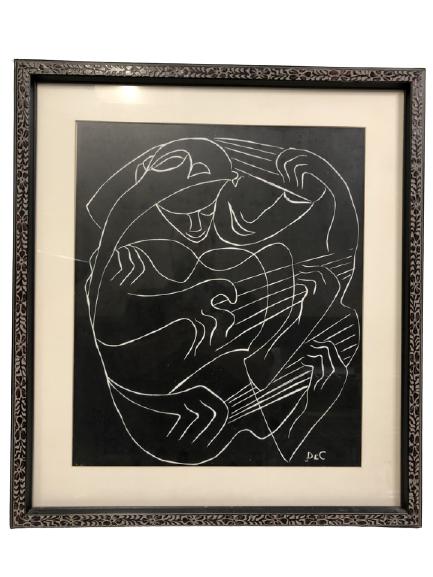 MANNER OF PICASSO FRAMED B/W PRINT 22" (1 of 6)