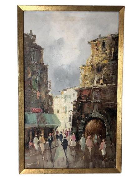 MORRO-HENZE " NAPLES" OIL PAINTING FRAMED 21" (1 of 11)