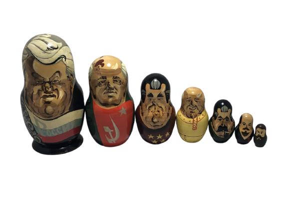 RUSSIAN PRESIDENTS NESTING DOLL SET 8" (1 of 6)