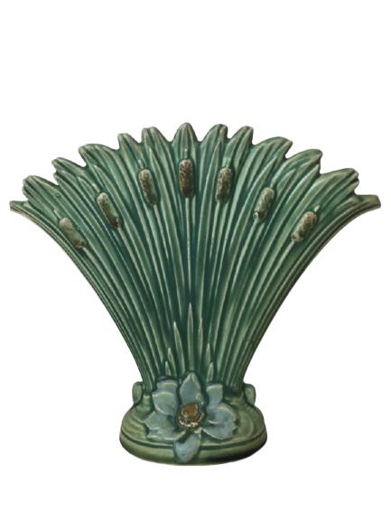 1920'S WELLER WARE ARDLEY FAN CERAMIC VASE 9.5" (1 of 10)