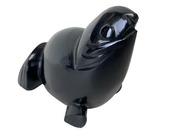 INUIT STYLE CARVED SOAPSTONE SEAL SCULPTURE 3" (1 of 3)