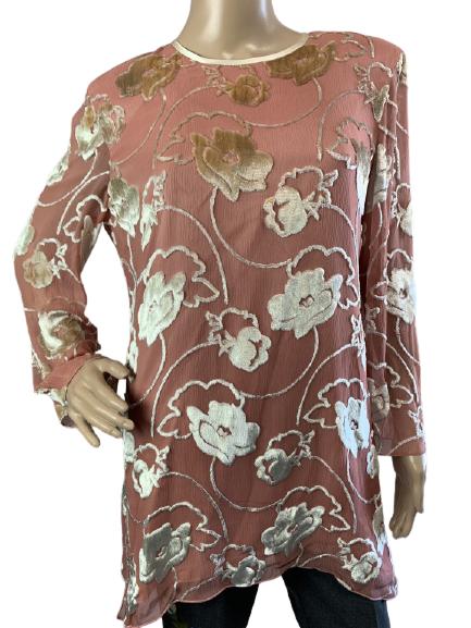 VTG AMY MICHELSON HOLLY HARP FLORAL TOP SIZE LARGE (1 of 6)