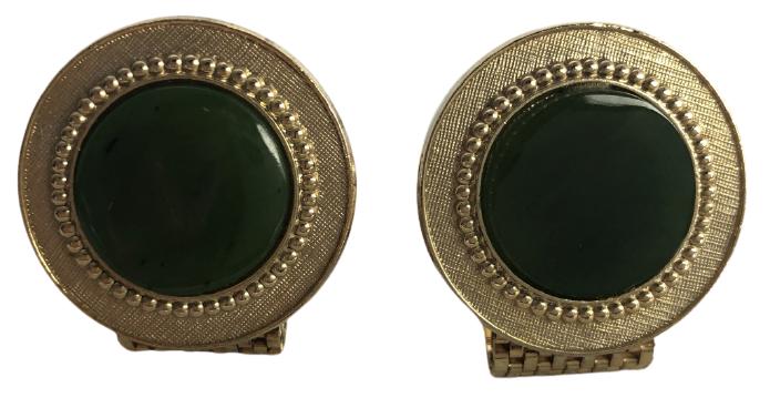 VINTAGE JADE GOLD  MEN'S CUFFLINKS (1 of 5)