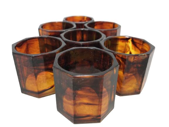 7 VTG MODERN TORTOISE SHELL NAPKIN RINGS 1.5" (1 of 5)