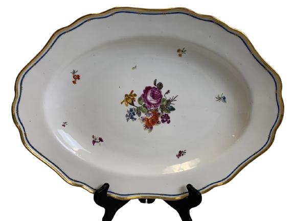 ANTIQUE  LARGE SERVING DISH W/ GOLD TRIM 15" (1 of 7)