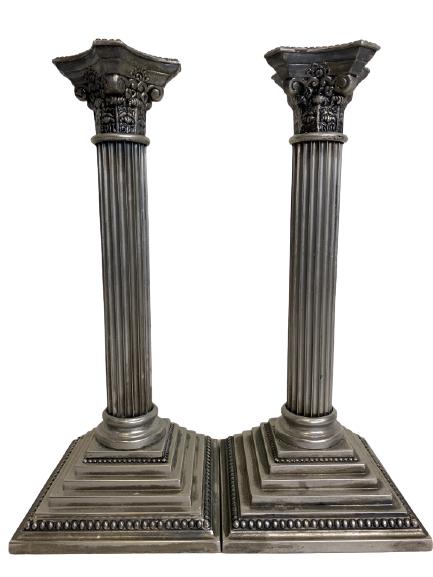 GODINGER CORINTHIAN COLUMN CANDLE HOLDERS 11" (1 of 8)