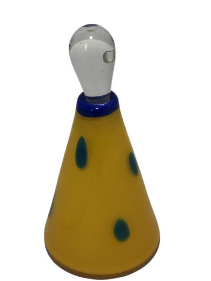 VTG MURANO GLASS YELLOW PERFUME BOTTLE 6" (1 of 5)