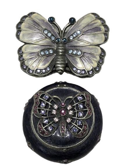2 J STRONGWATER STYLE BUTTERFLY TRINKET BOXES 1.5" (1 of 5)