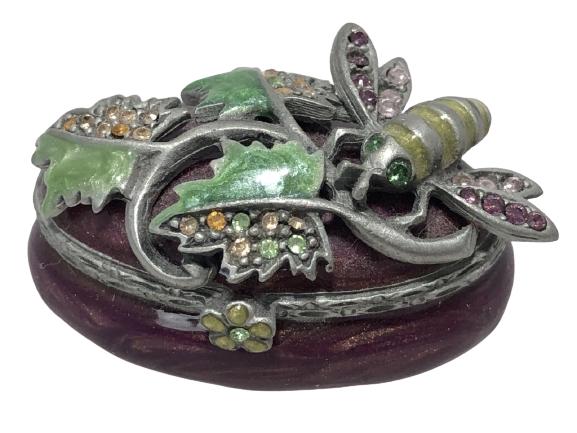 J. STRONGWATER STYLE BEE & FLOWER TRINKET BOX 2" (1 of 4)
