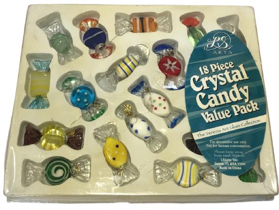 18 PC MURANO STYLE CRYSTAL GLASS CANDY IN BOX (1 of 5)
