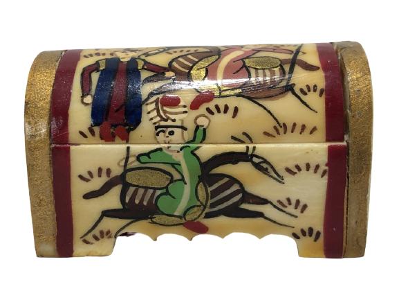 VTG RUSSIAN USSR HAND PAINTED TRINKET BOX 2" (1 of 8)