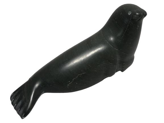 VTG ESKIMO SOAPSTONE SEAL STATUE 7" (1 of 5)