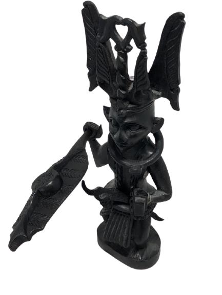 VTG AFRICAN STYLE WOOD WARRIOR FIGURINE STATUE 10" (1 of 4)
