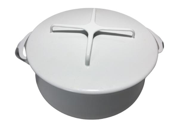 VTG DANSK DANISH MODERN WHITE ENAMEL POT 10" (1 of 7)