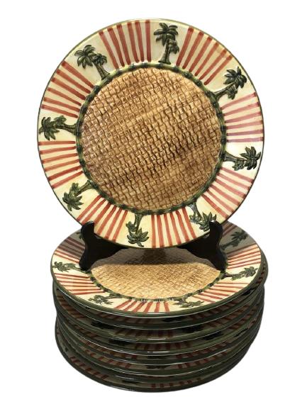 SET OF CENTRUM CARAVAN WICKER STYLE PLATES 11" (1 of 5)