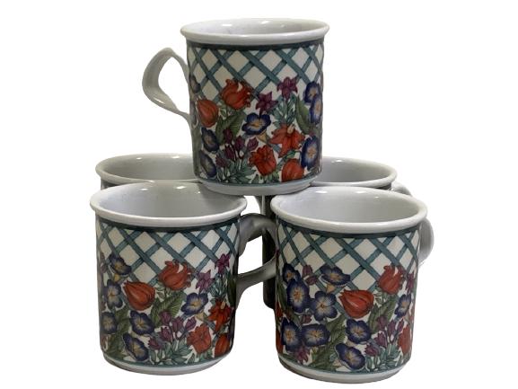 6 DANSK DINNERWARENORDIC GARDEN COFFEE CUPS: 6 DANSK DINNERWARENORDIC GARDEN COFFEE CUPS DANSK COFFEE / TEA MUGS SET OF 6-GOOD CONDITION