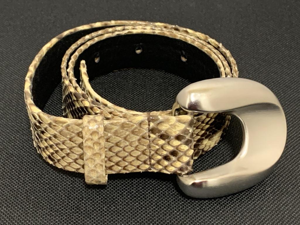 CLARA STUDIO VINTAGE SNAKESKIN BELT SZ M (1 of 2)