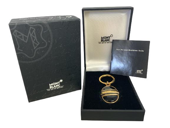 VTG MONT BLANC GOLD PLATE & ONYX KEY RING IN BOX (1 of 8)