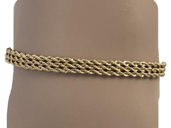 VINTAGE 14K GOLD DELICATE CHAIN BRACELET 7" LONG (1 of 5)