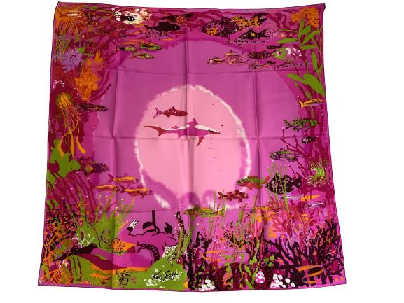 OCEAN THEME KEN SCOTT  PRINT 100% SILK SCARF (1 of 8)