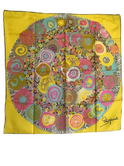 VINTAGE ELSA SCHIAPARELLI SILK SCARF: VINTAGE ELSA SCHIAPARELLI SILK SCARF -27" X 26 1/2"-100 % SILK-NC11042020