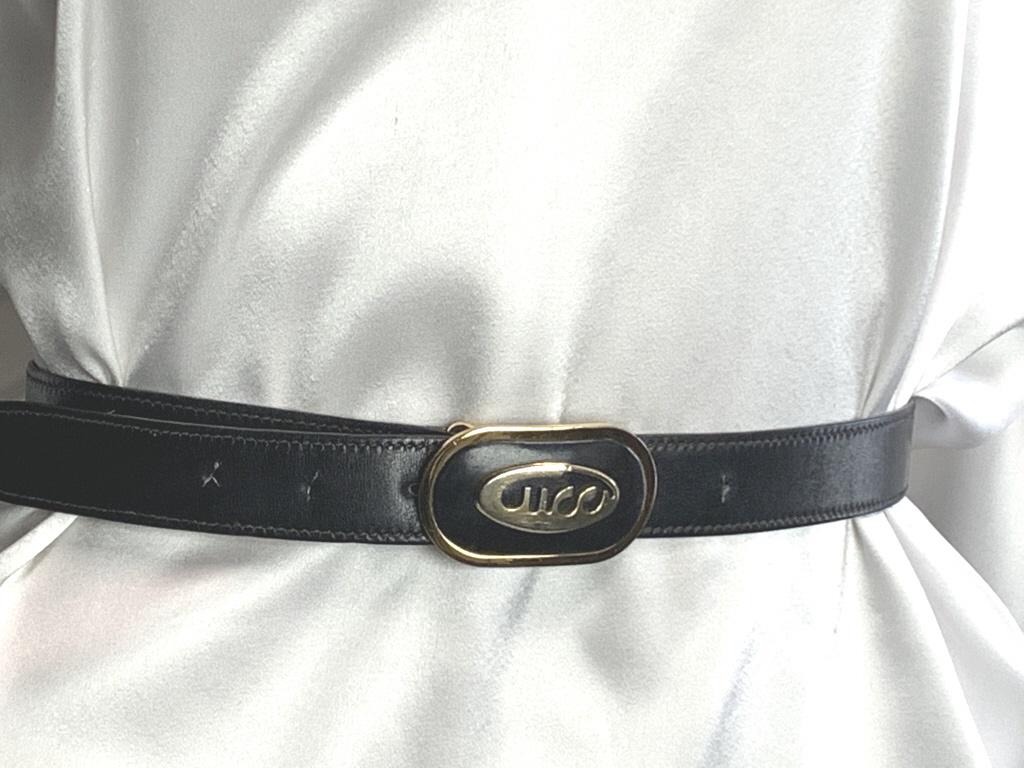 GUCCI WOMEN'S BLACK LEATHER BELT: GUCCI WOMEN'S BLACK LEATHER BELT -34" INCHES LONG-1" INCH WIDE-70-28-MADE IN ITALY-NC11062020