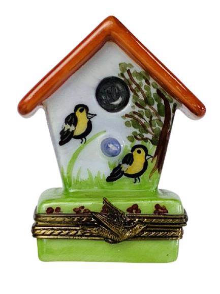 FRENCH BIRD HOUSE LIMOGES PORCELAIN TRINKET BOX (1 of 4)