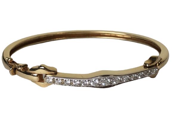 14K GOLD DIAMOND BRACELET 14.4G (1 of 4)