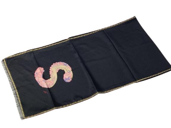 BLACK ERTE SILK SCARF 52" INCHES LONG (1 of 5)