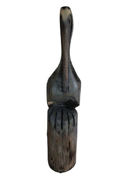 VTG REPURPOSED WOOD LOG PELICAN SCULPTURE 52" (1 of 6)