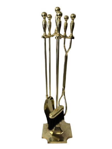 VTG 4 PIECE BRASS FIREPLACE TOOL SET 31" (1 of 8)