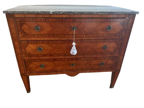 VTG BAKER STYLE ENTRY WAY TABLE WITH MARBLE TOP (1 of 5)