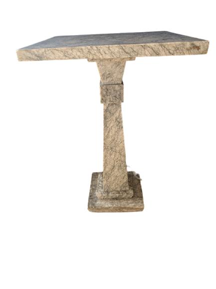 VINTAGE MARBLE TOP CREAM SIDE TABLE (1 of 2)