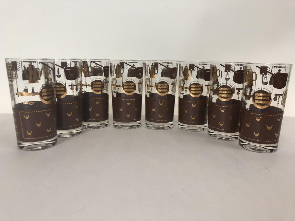 8 VTG GOLD RIM BARWARE COCKTAIL GLASSES 5.5" (1 of 7)