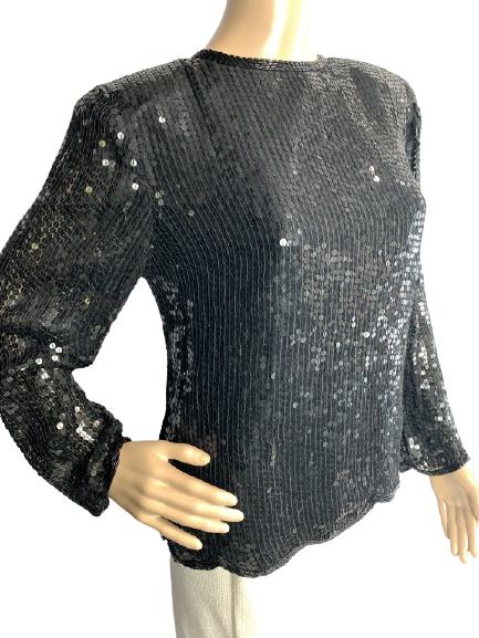 LORD&TAYLOR LONG SLEEVE SEQUIN LADIES TOP-SIZE S (1 of 7)
