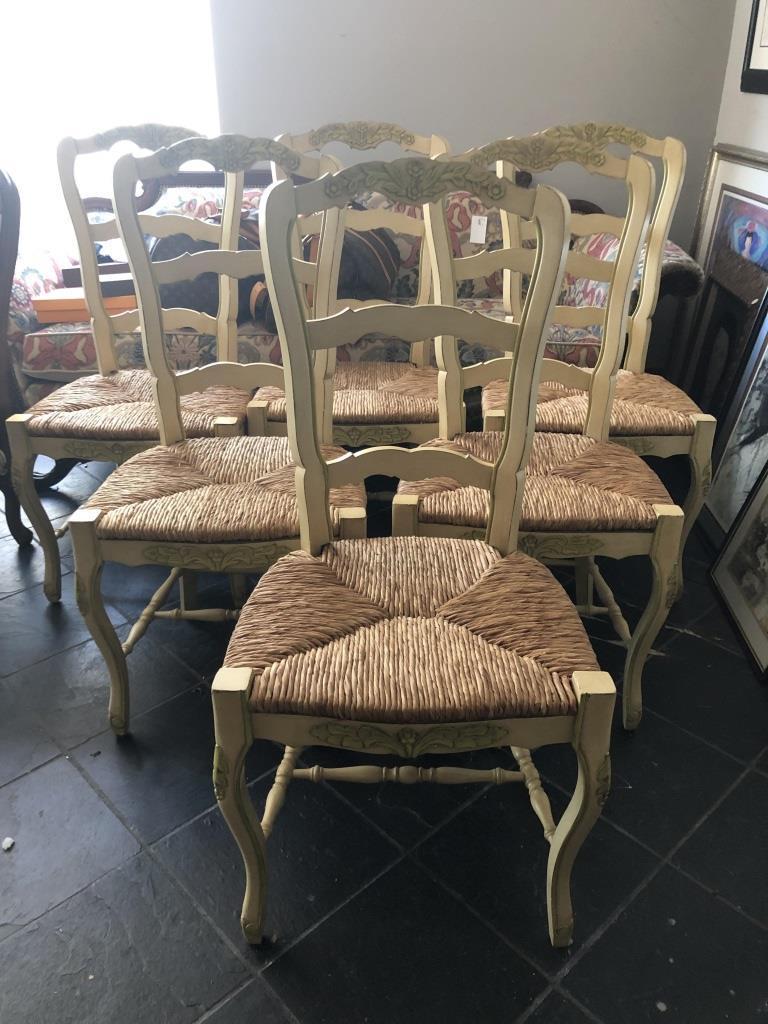 6 RUSTIC COUNTRY CHIC WOOD & CANE DINING CHAIRS (1 of 16)