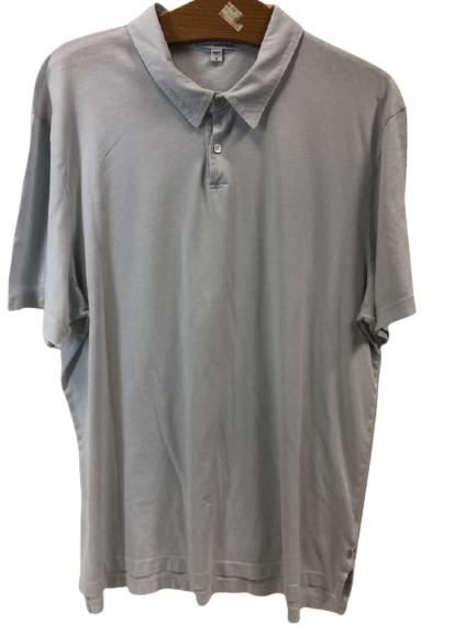 JAMES PERSE MENS PALE GREY POLO SHIRT SZ 4 (1 of 3)