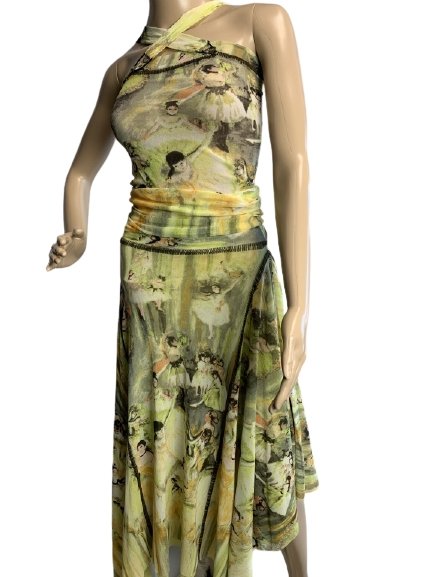 JEAN PAUL GAULTIER PRINTED SET TOP/SKIRT-SIZE M (1 of 5)