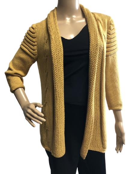 ST. JOHN WOOL COTTON GOLD SWEATER SZ. P (1 of 4)