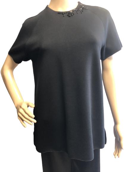 'S MAXMARA BLACK BEAD EMBELLISHED TOP SIZE S (1 of 7)