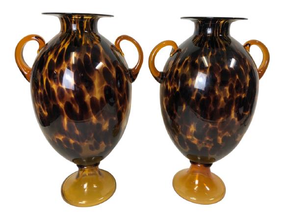 2 AZZURRA VETRERIA TORTOISE SHELL GLASS VASES (1 of 7)