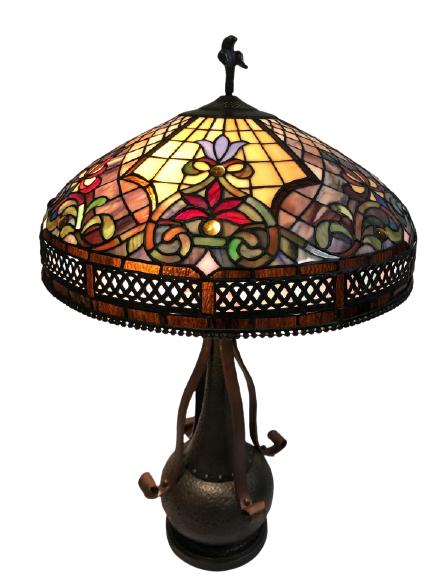 VTG TIFFANY STYLE QUOIZEL STAINED GLASS LAMP 29" (1 of 13)