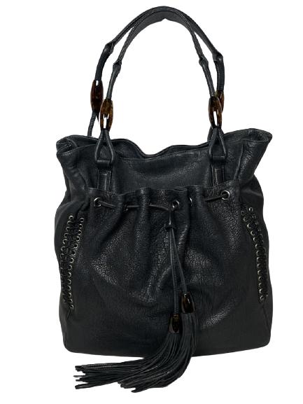 GIORGIO ARMANI BLACK LEATHER HOBO BAG (1 of 10)