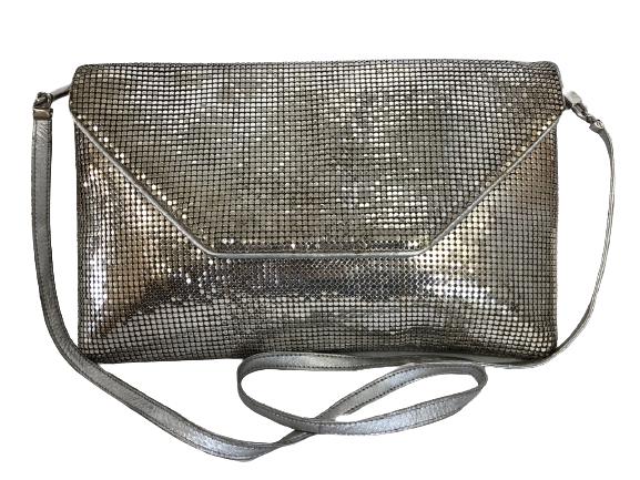 VTG WHITING & DAVIS SILVER MESH FLAP SHOULDER BAG (1 of 10)